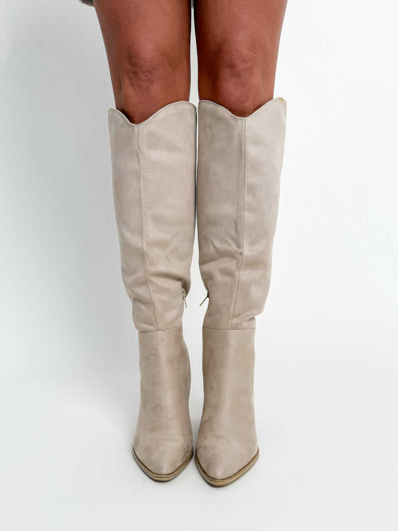 Clay Suede Knee High Boots Video - SLS Wares