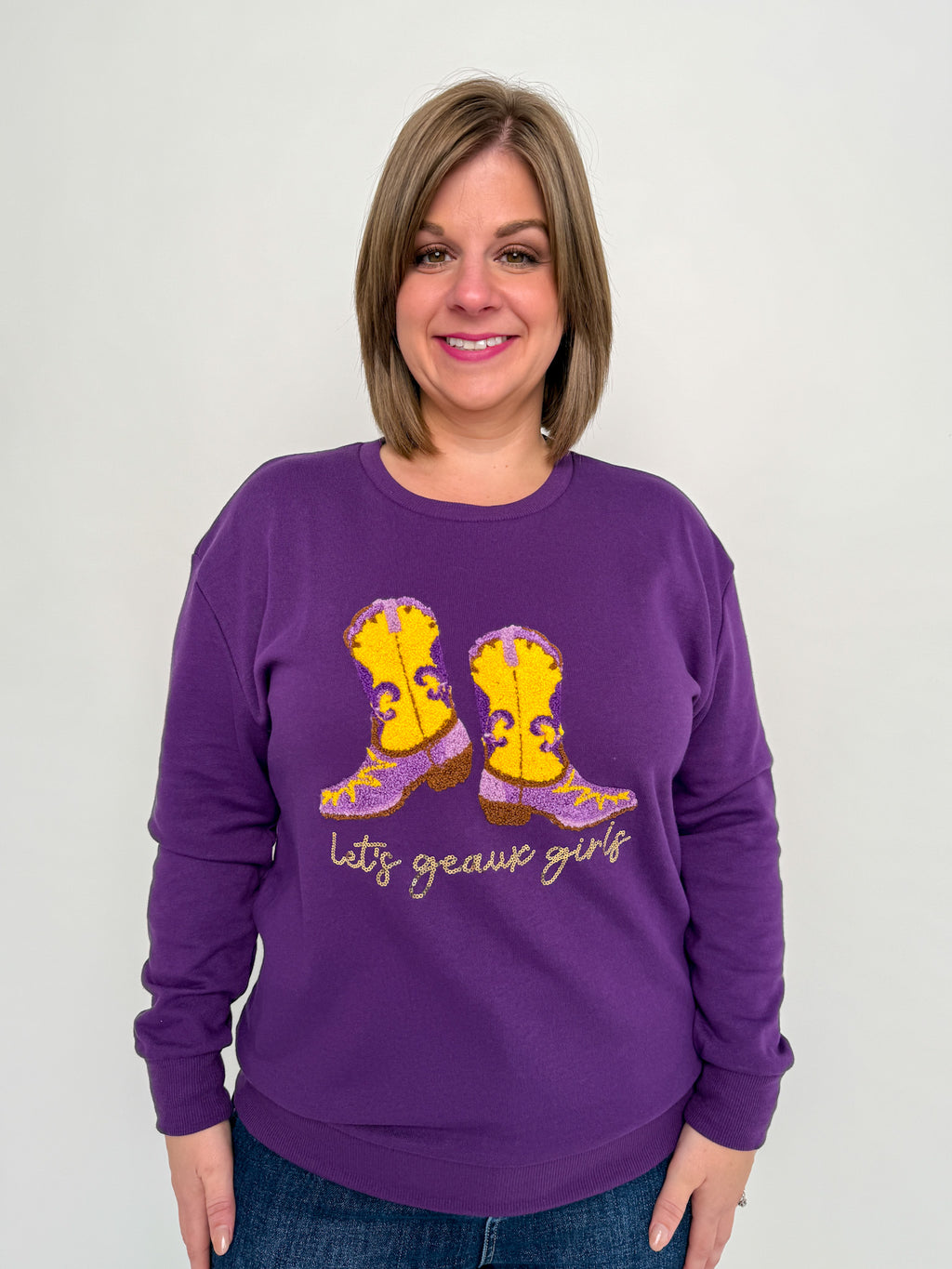 Let's Geaux Girls Sequin Sweatshirt Try On Video - SLS Wares