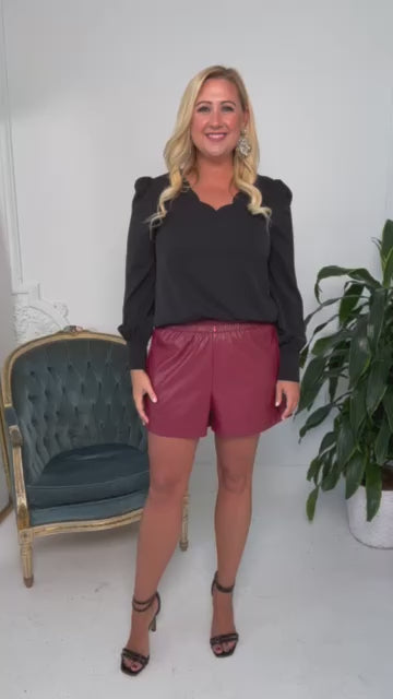 Garnet Faux Leather Shorts Try On Video - SLS Wares
