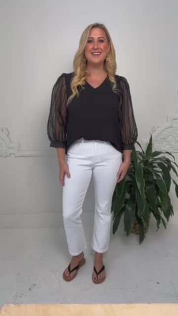 White Kick Flare Jeans Try On Video - SLS Wares