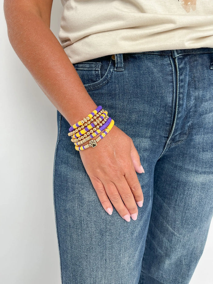 Purple & Gold Game Day Stack Bracelets - SLS Wares