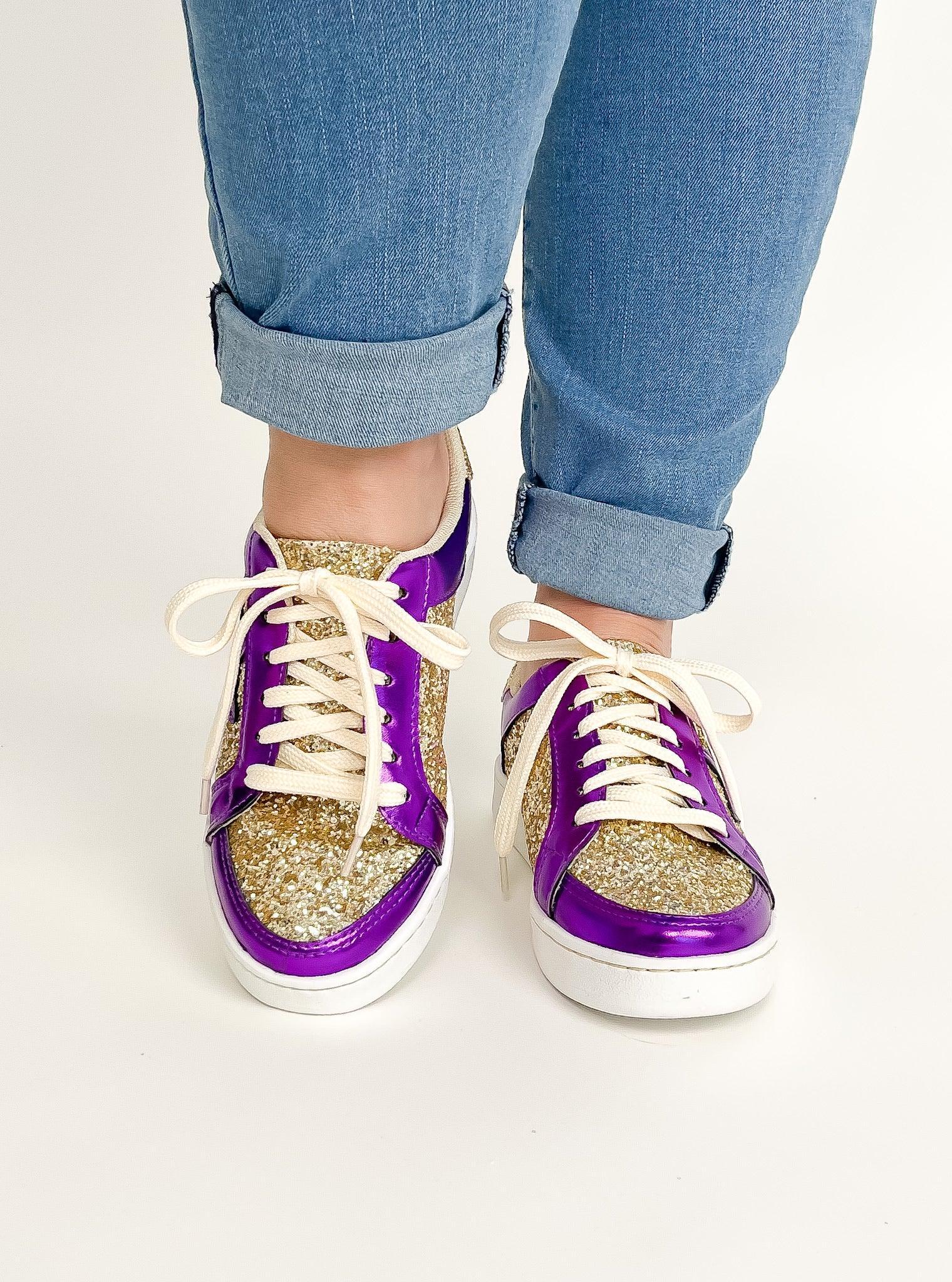 Purple gold store sneakers