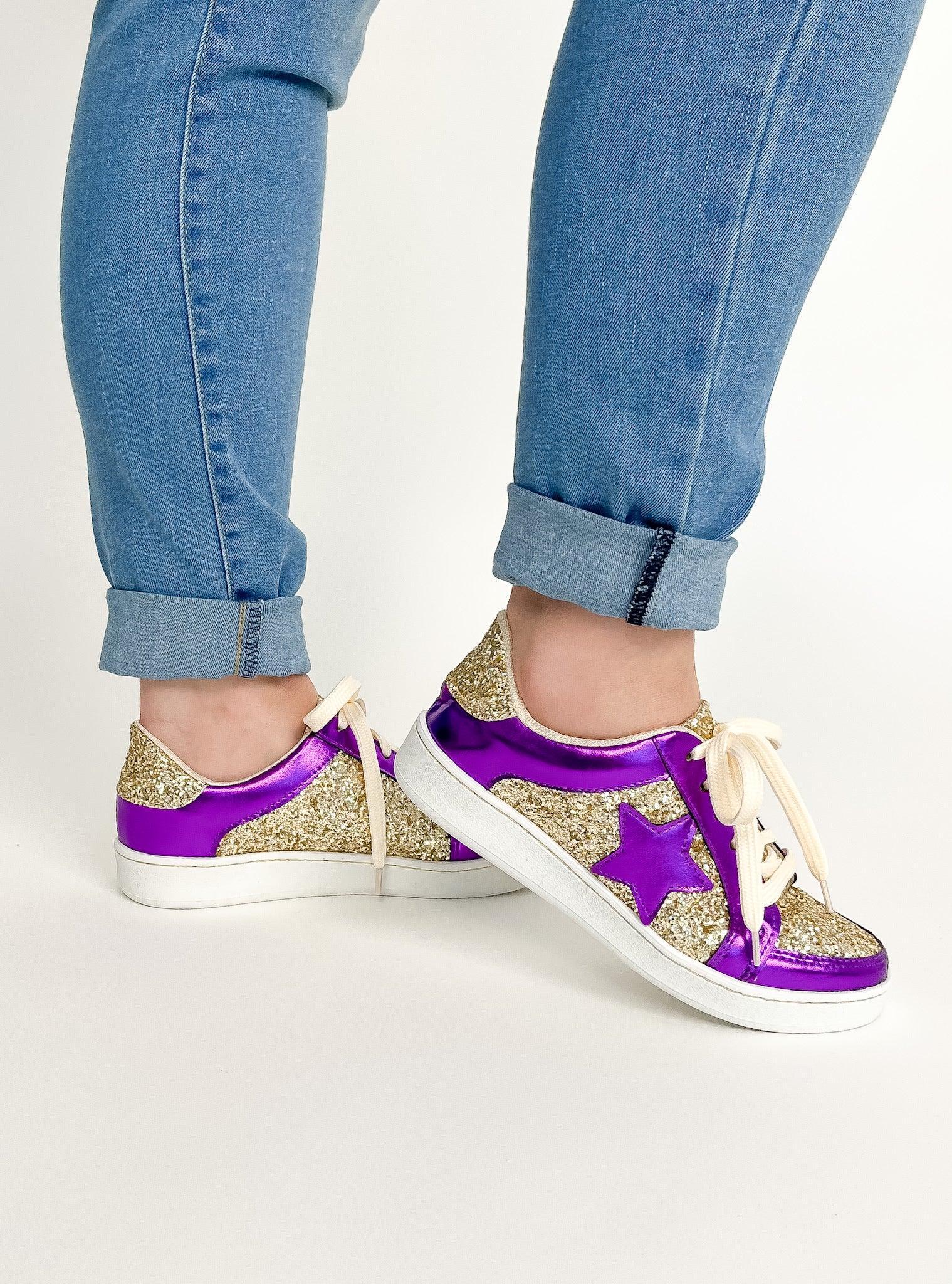 Purple sparkle sneakers online