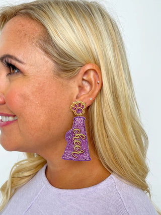 Purple & Gold Megaphone Earrings - SLS Wares