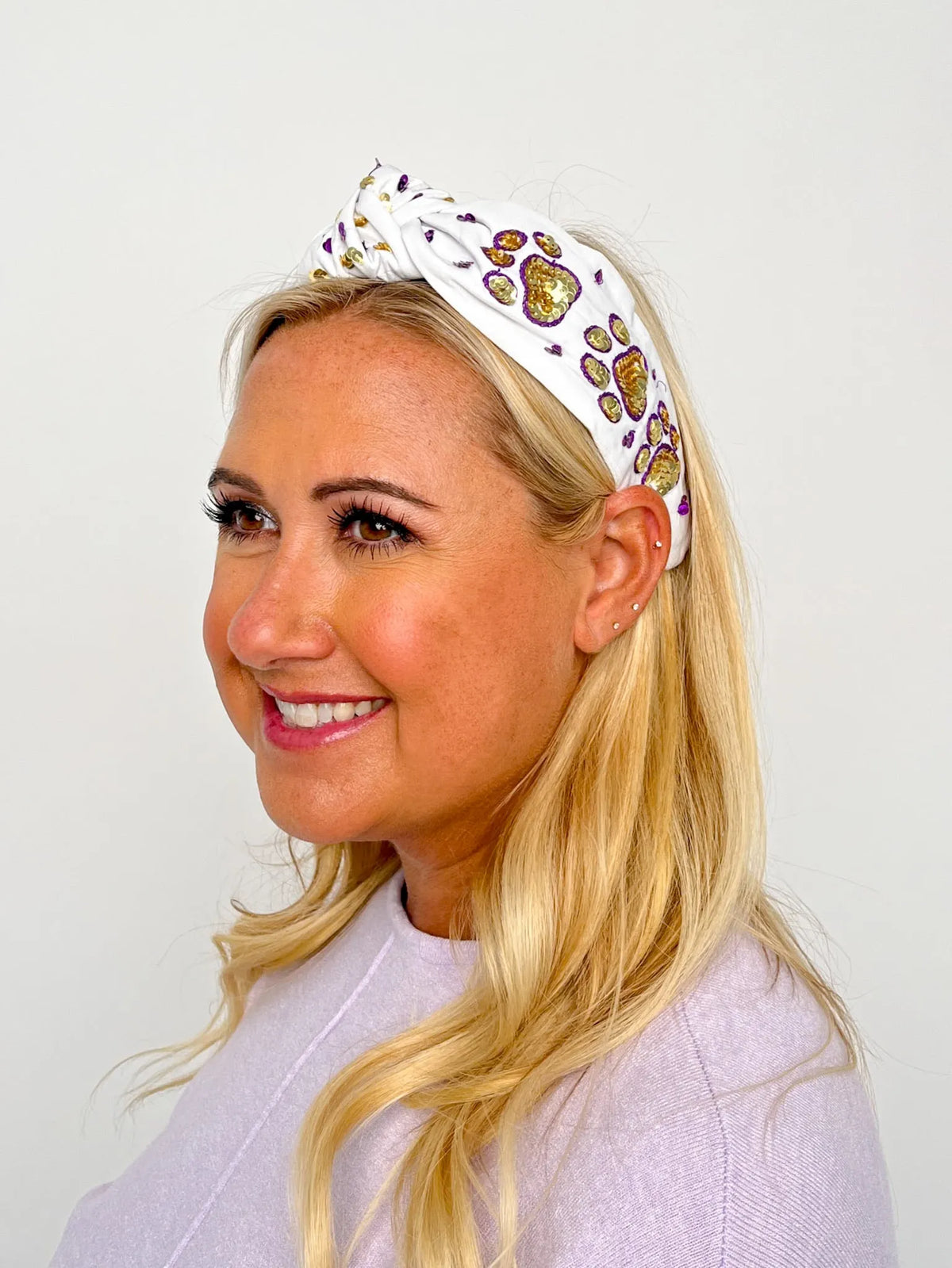 Purple & Gold Paw Headband - SLS Wares