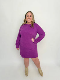 Purple Long Sleeve Sweater Dress - SLS Wares