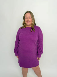 Purple Long Sleeve Sweater Dress - SLS Wares