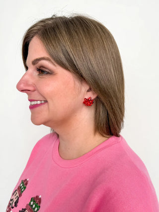 Red Bow Stud Earrings - SLS Wares