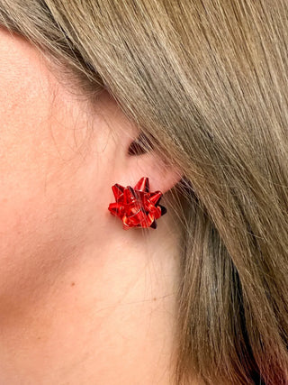 Red Bow Stud Earrings - SLS Wares