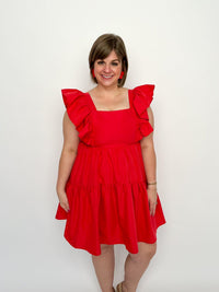 Red Square Neck Dress - SLS Wares