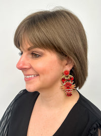 Rhinestone Crawfish Dangle Earrings - SLS Wares