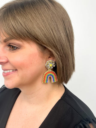 Rhinestone Rainbow Earrings - SLS Wares