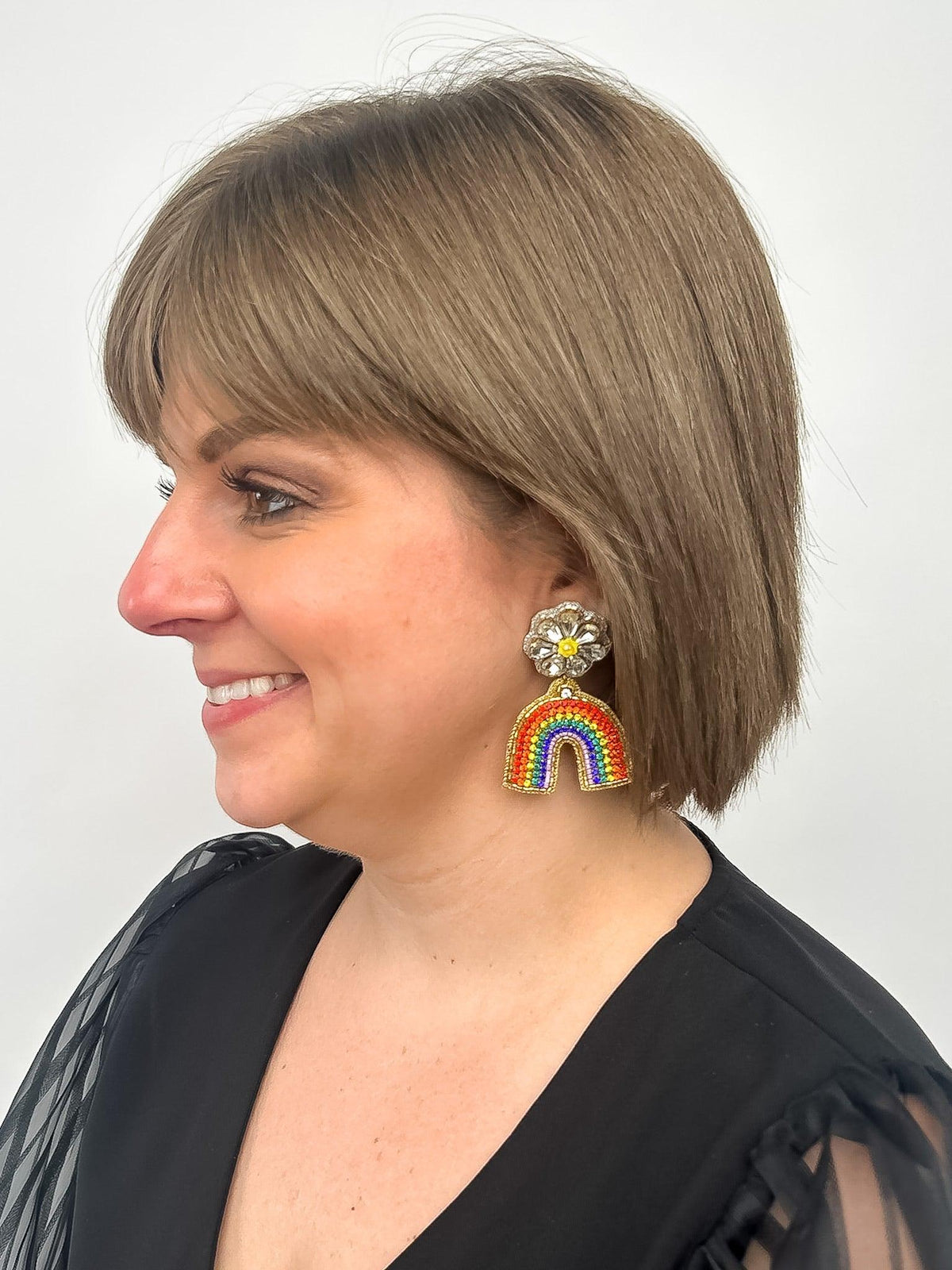 Rhinestone Rainbow Earrings - SLS Wares