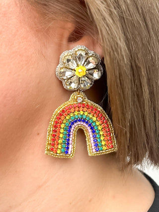 Rhinestone Rainbow Earrings - SLS Wares