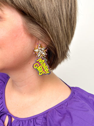 Starburst Mardi Gras Earrings - SLS Wares