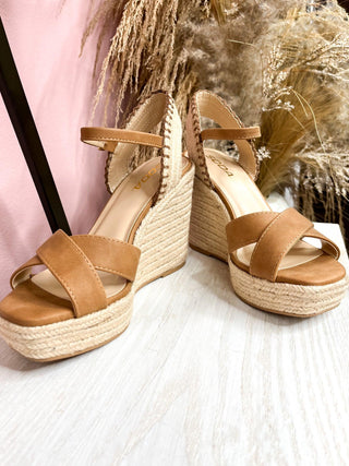 Tan Espadrille Wedge Sandal - SLS Wares