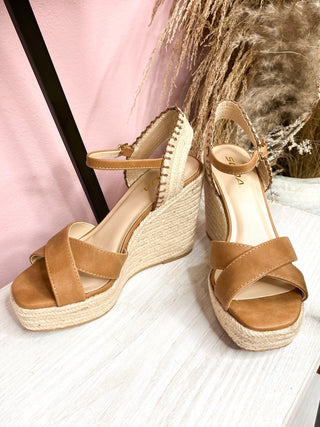 Tan Espadrille Wedge Sandal - SLS Wares