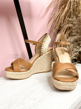 Tan Espadrille Wedge Sandal - SLS Wares