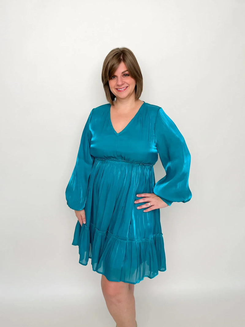 Teal Chiffon Dress - SLS Wares