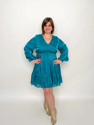 Teal Chiffon Dress - SLS Wares