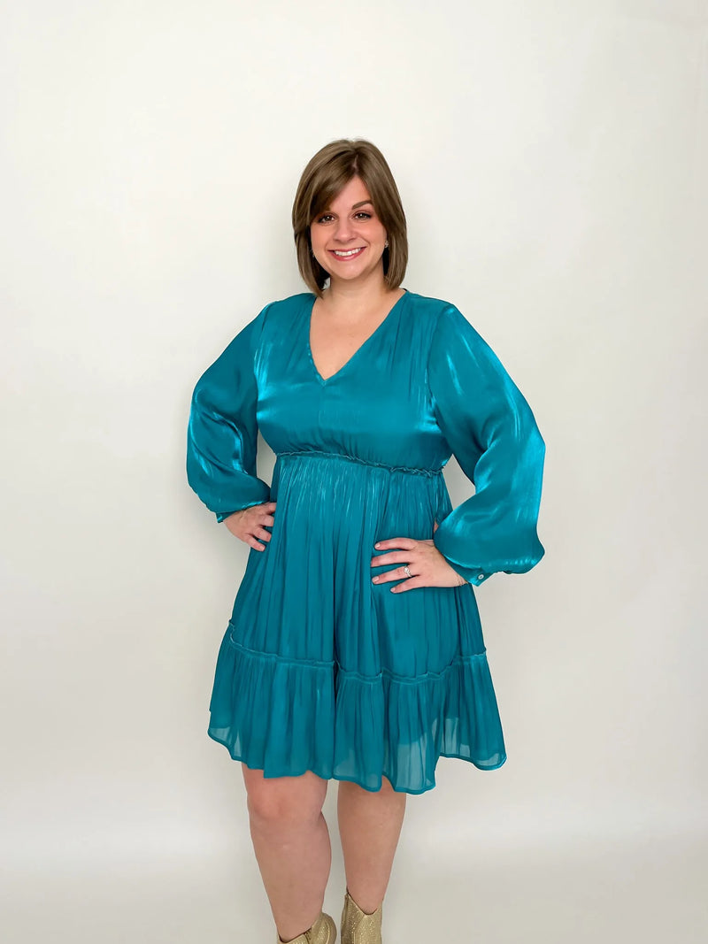 Teal Chiffon Dress - SLS Wares