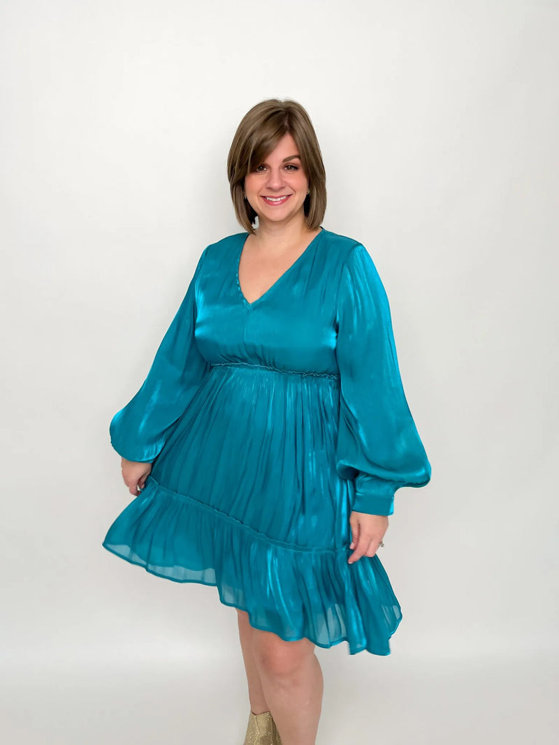 Teal Chiffon Dress - SLS Wares