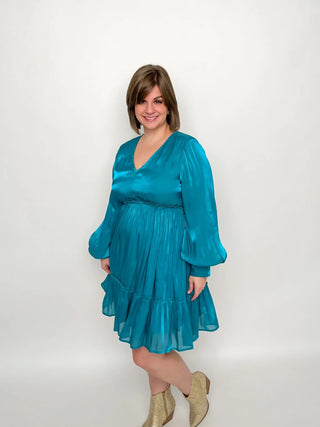 Teal Chiffon Dress - SLS Wares