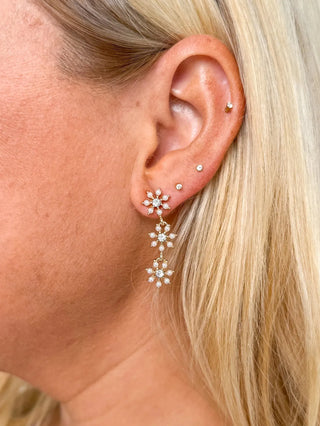 Triple Flower Drop Earrings - SLS Wares