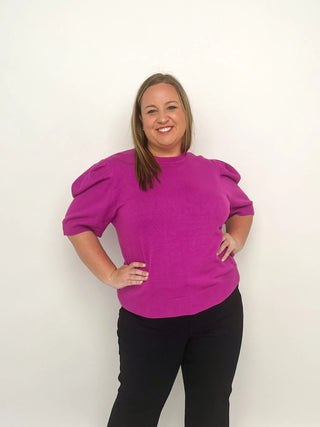 Violet Short Sleeve Sweater Top - SLS Wares