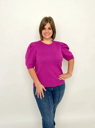 Violet Short Sleeve Sweater Top - SLS Wares