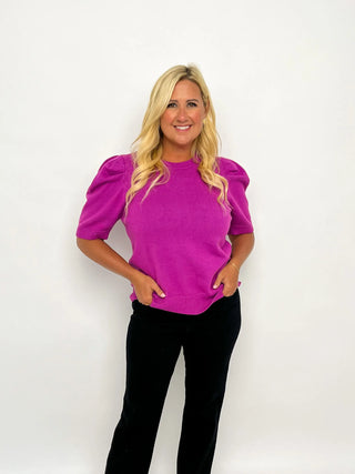 Violet Short Sleeve Sweater Top - SLS Wares