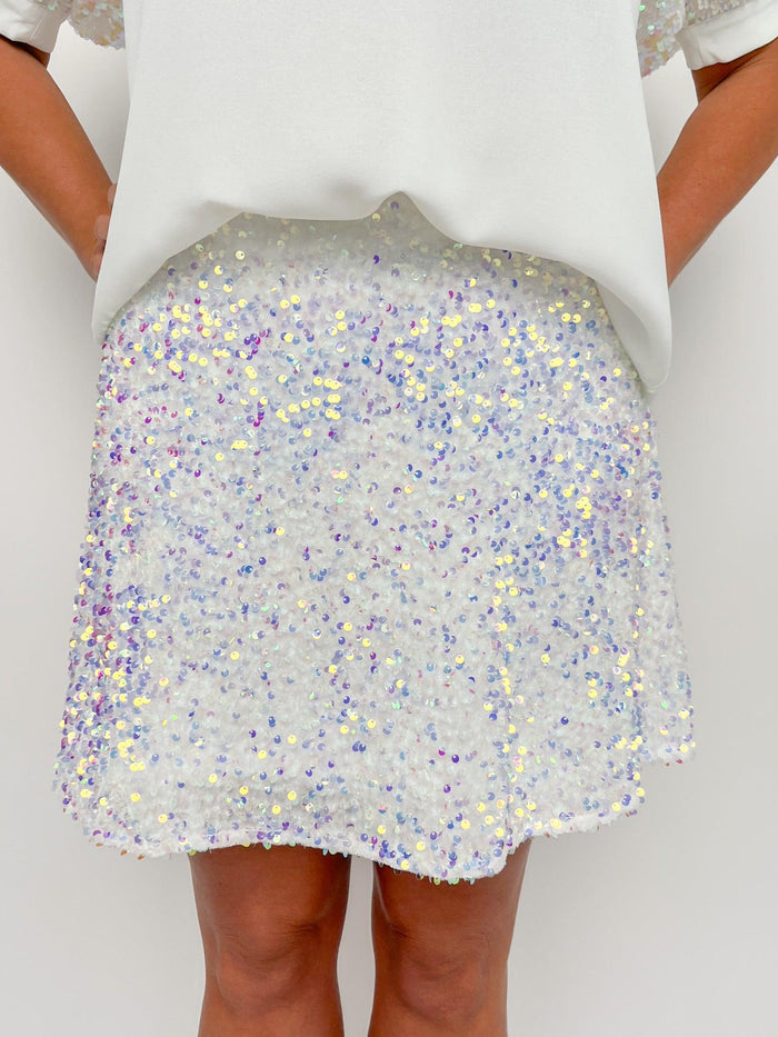 White Sequin Skirt - SLS Wares