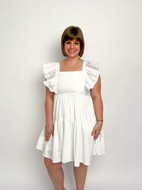 White Square Neck Dress - SLS Wares